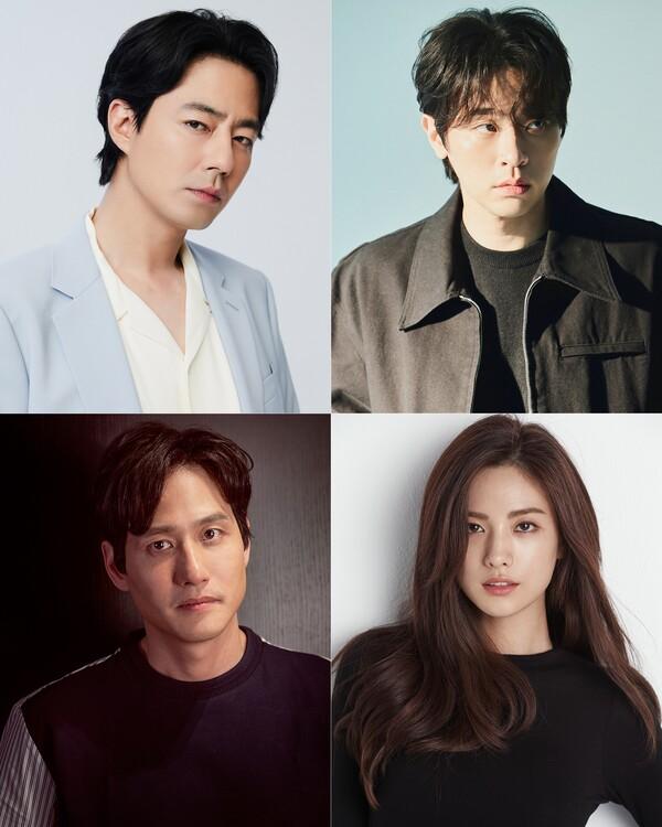 〈휴민트〉 출연진 (왼쪽 위부터 시계방향) 조인성, 박정민, 박해준, 나나(사진제공=아이오케이컴퍼니, 샘컴퍼니, 플레오이엔티, 플레디스엔터테인먼트)