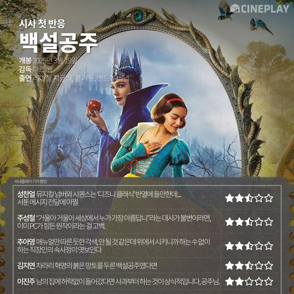 [시사 첫 반응] 〈백설공주〉 씨네플레이 기자 별점